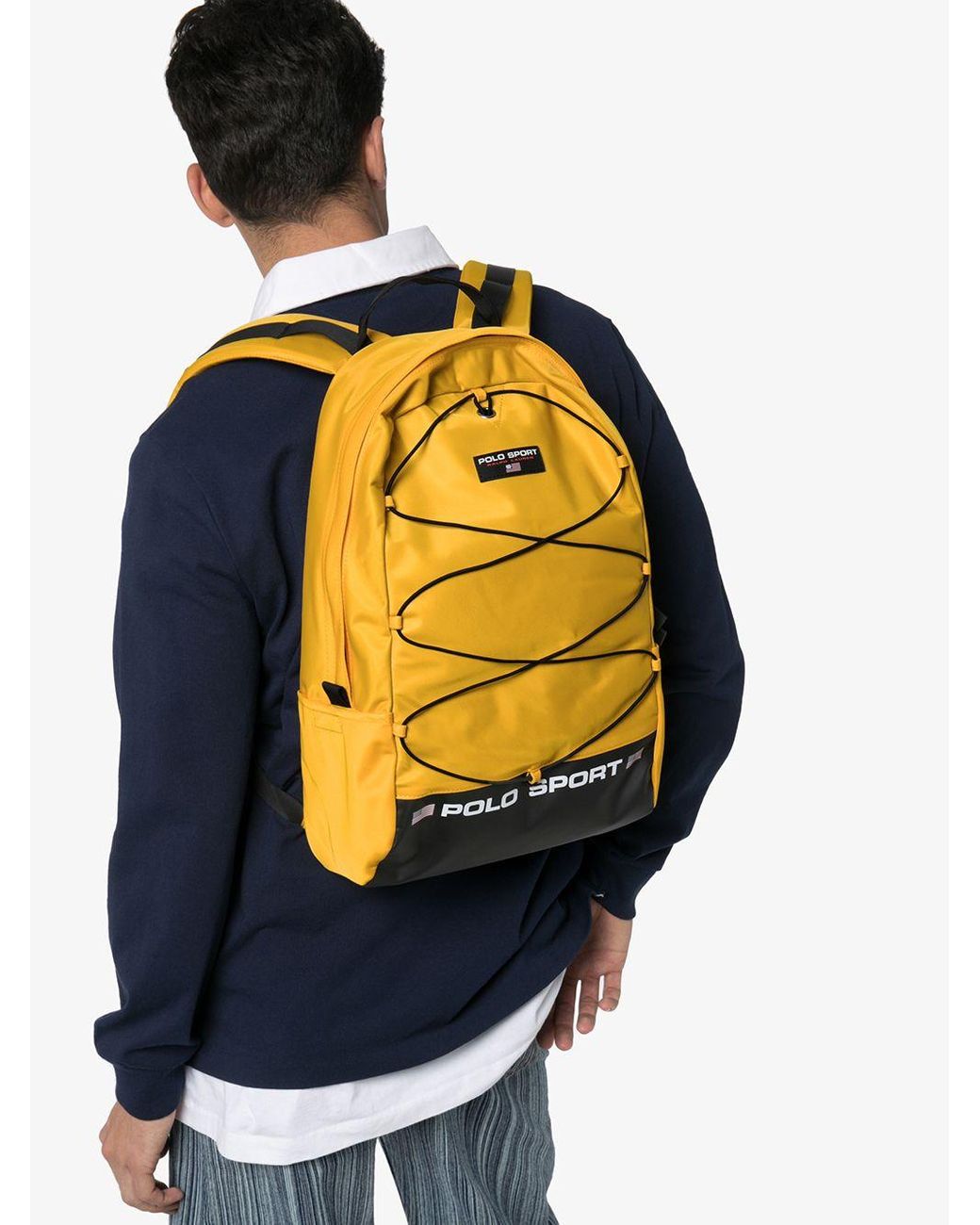 Polo Ralph Lauren Logo Patch Backpack in Yellow for Men | Lyst