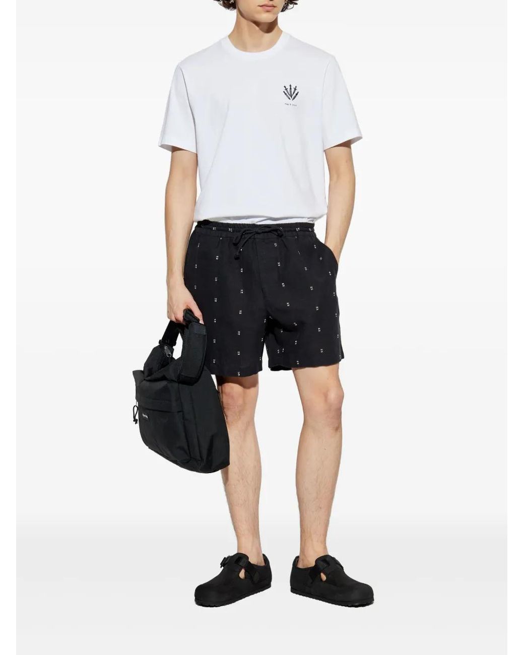 Rag & Bone Black Embroidered Shorts for men