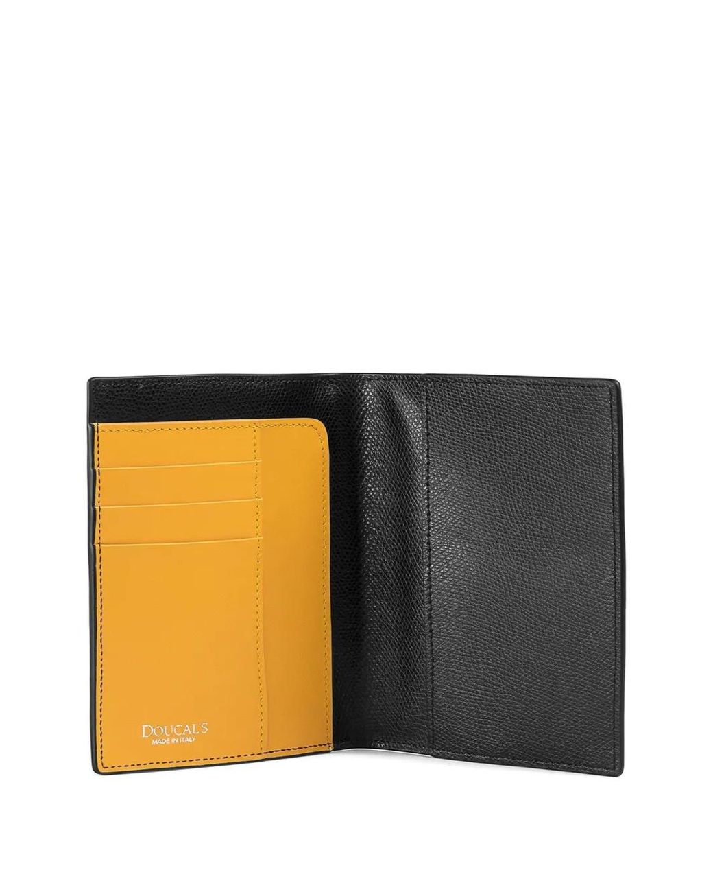 Doucal's Black Leather Passport Holder for men