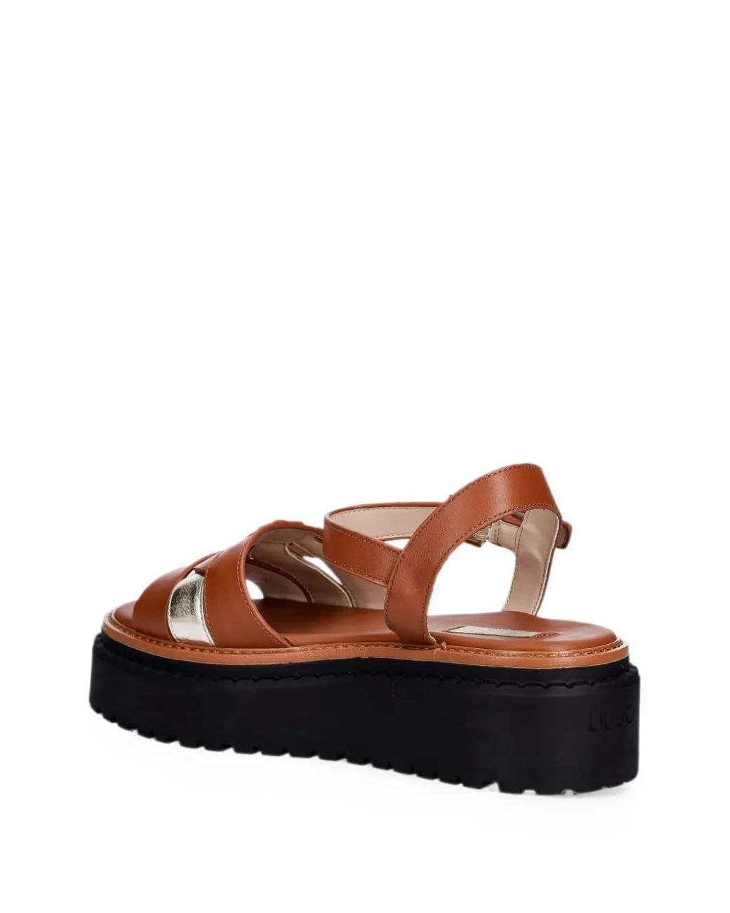 Liu Jo Brown Leather Platform Sandals