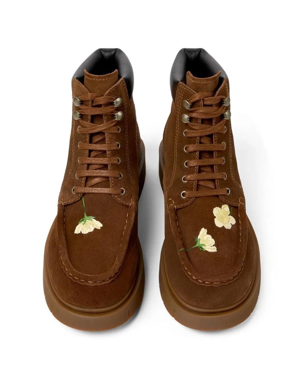 Camper Brown Alaro Twins Floral-Embroidered Boots