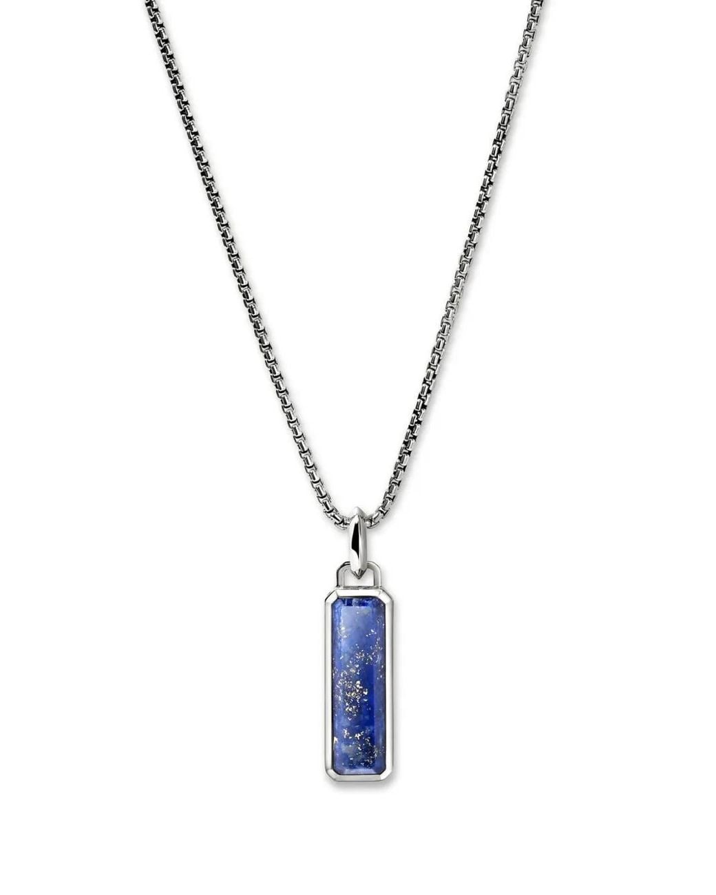 John Hardy Metallic Lapis Lazuli Pendant Necklace for men