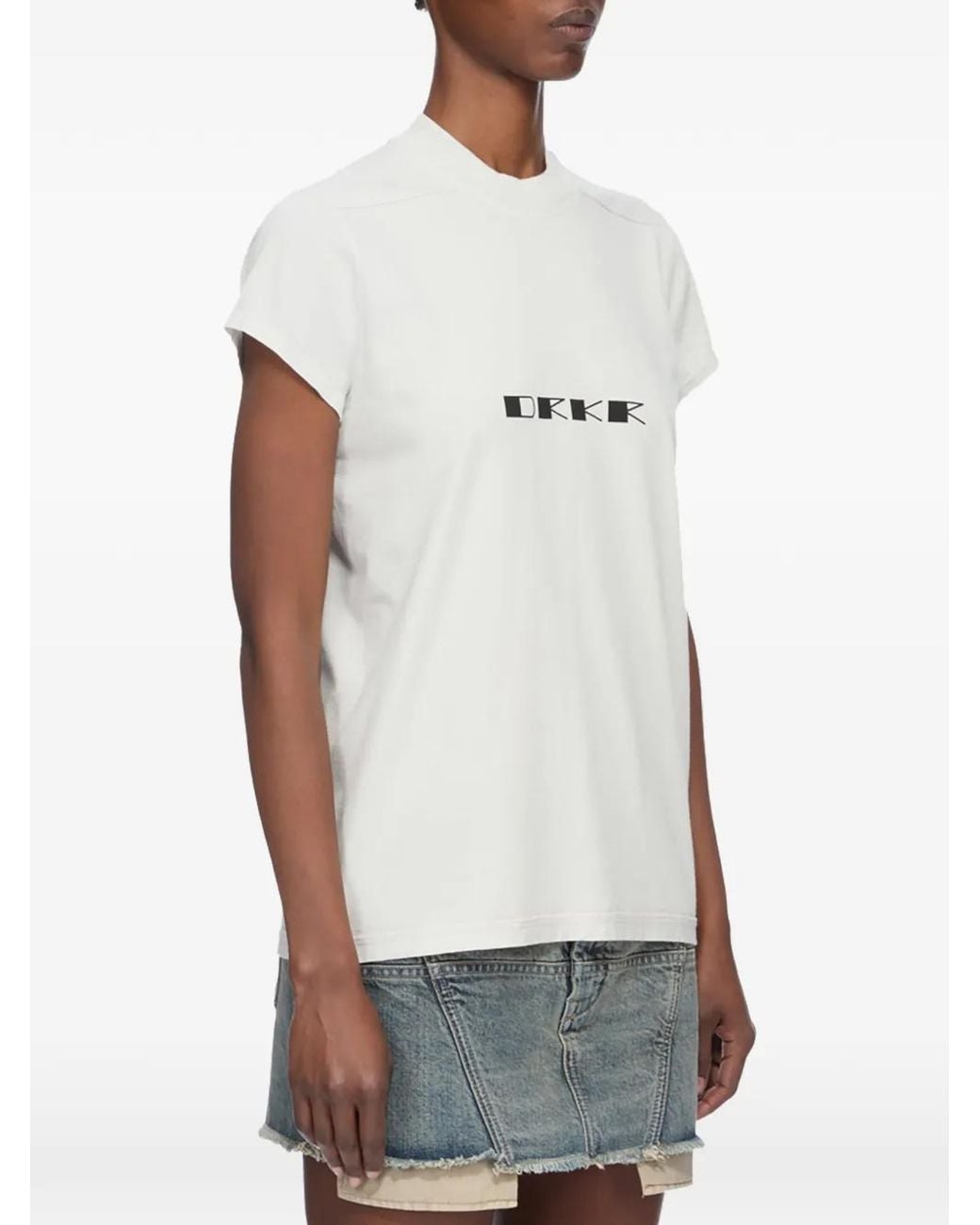 Rick Owens White Graphic-Print T-Shirt