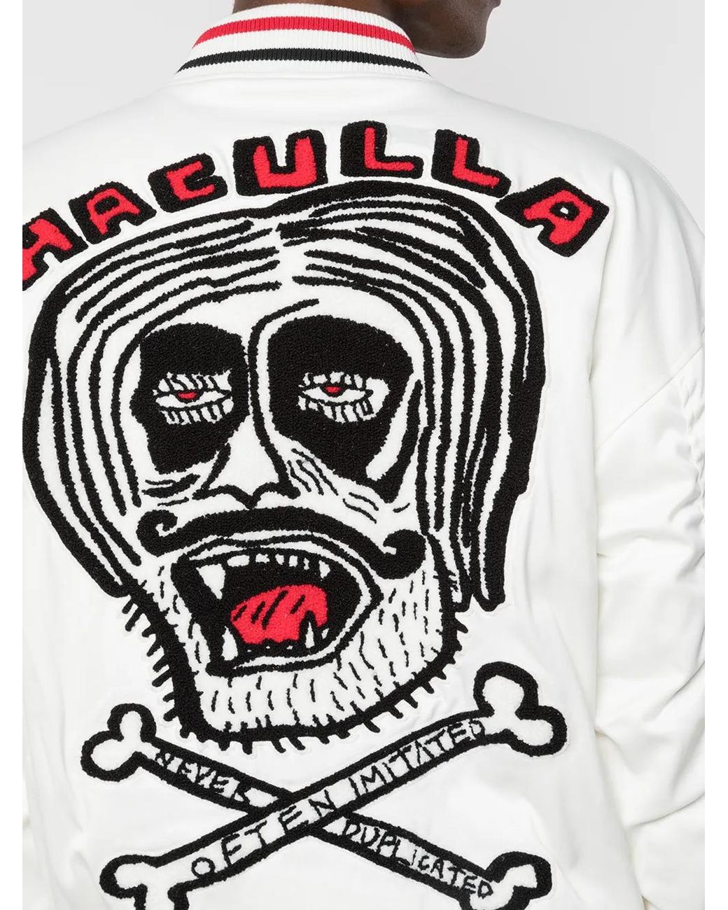Haculla White Embroidered Bomber Jacket for men