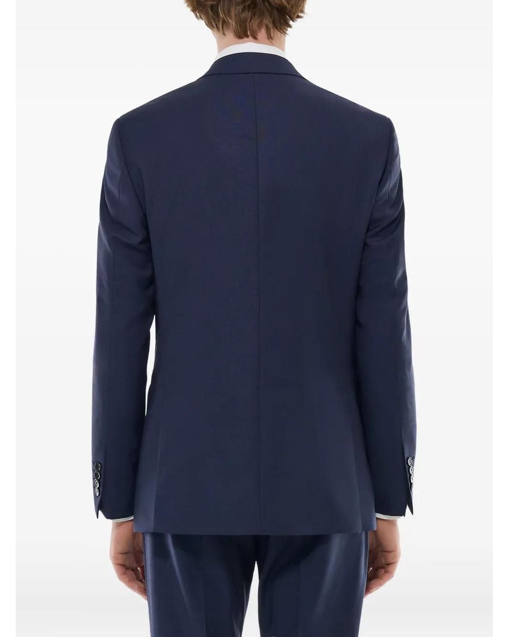 Fursac Blue Two-Button Wool Blazer for men