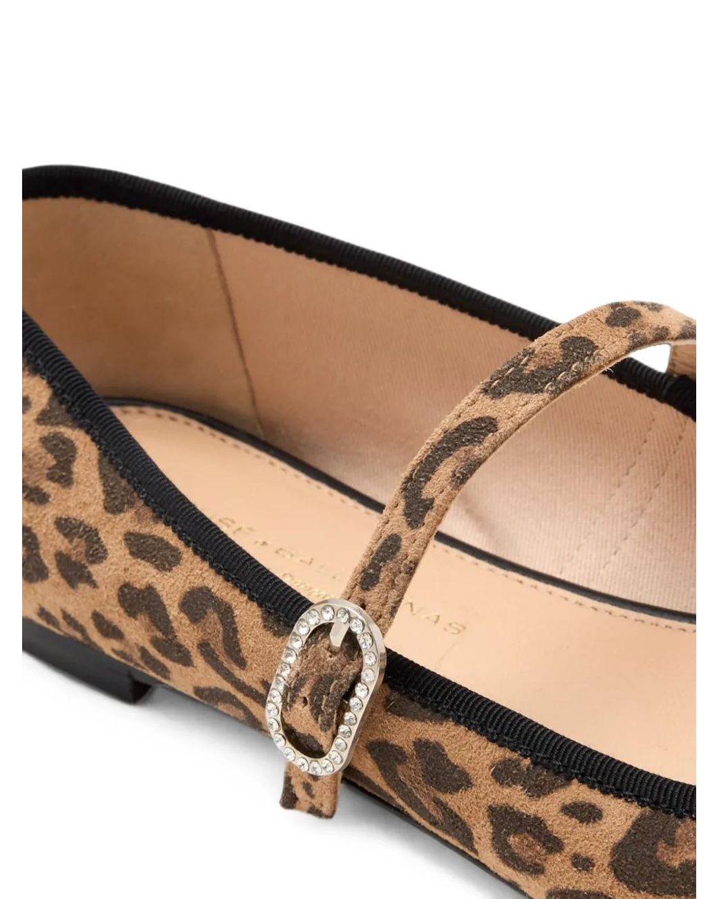 House Of Ballerinas White Mary Leopard-Print Ballet Flats