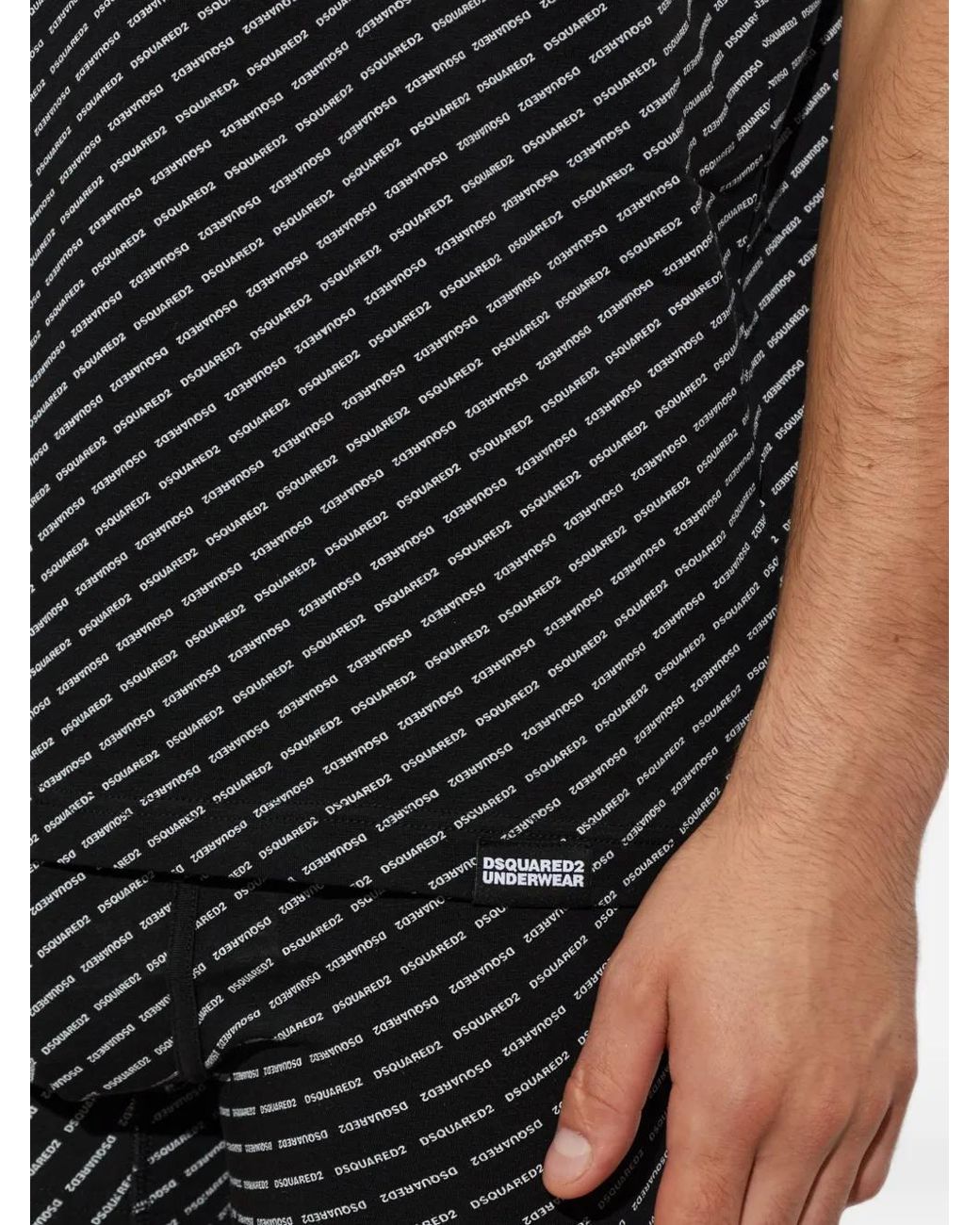 DSquared² Black Logo-Print T-Shirt And Boxers Set for men
