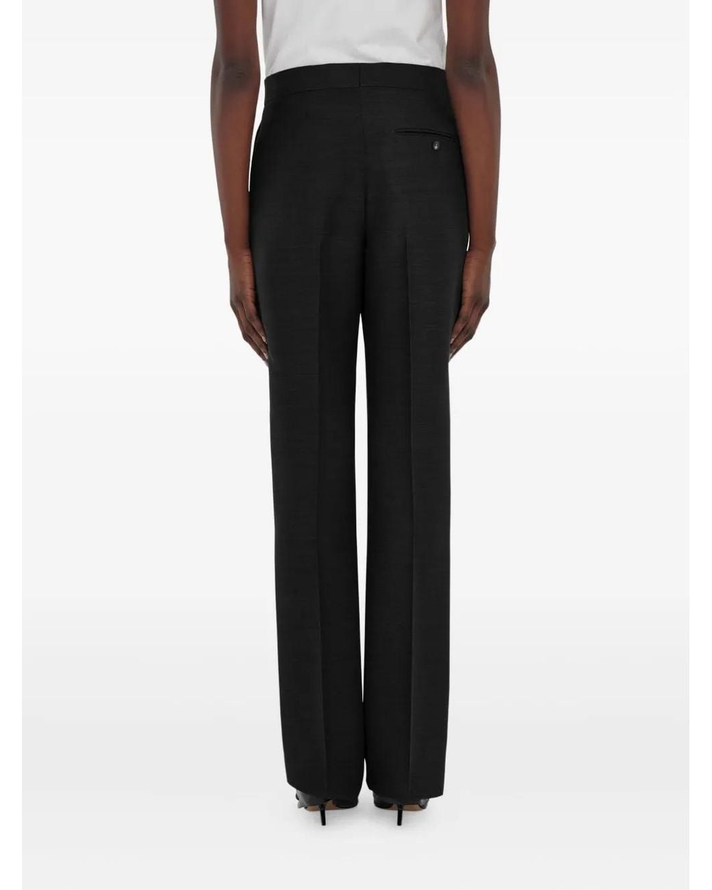 Pantalones De Lana Con Pinzas Ferragamo de color Black