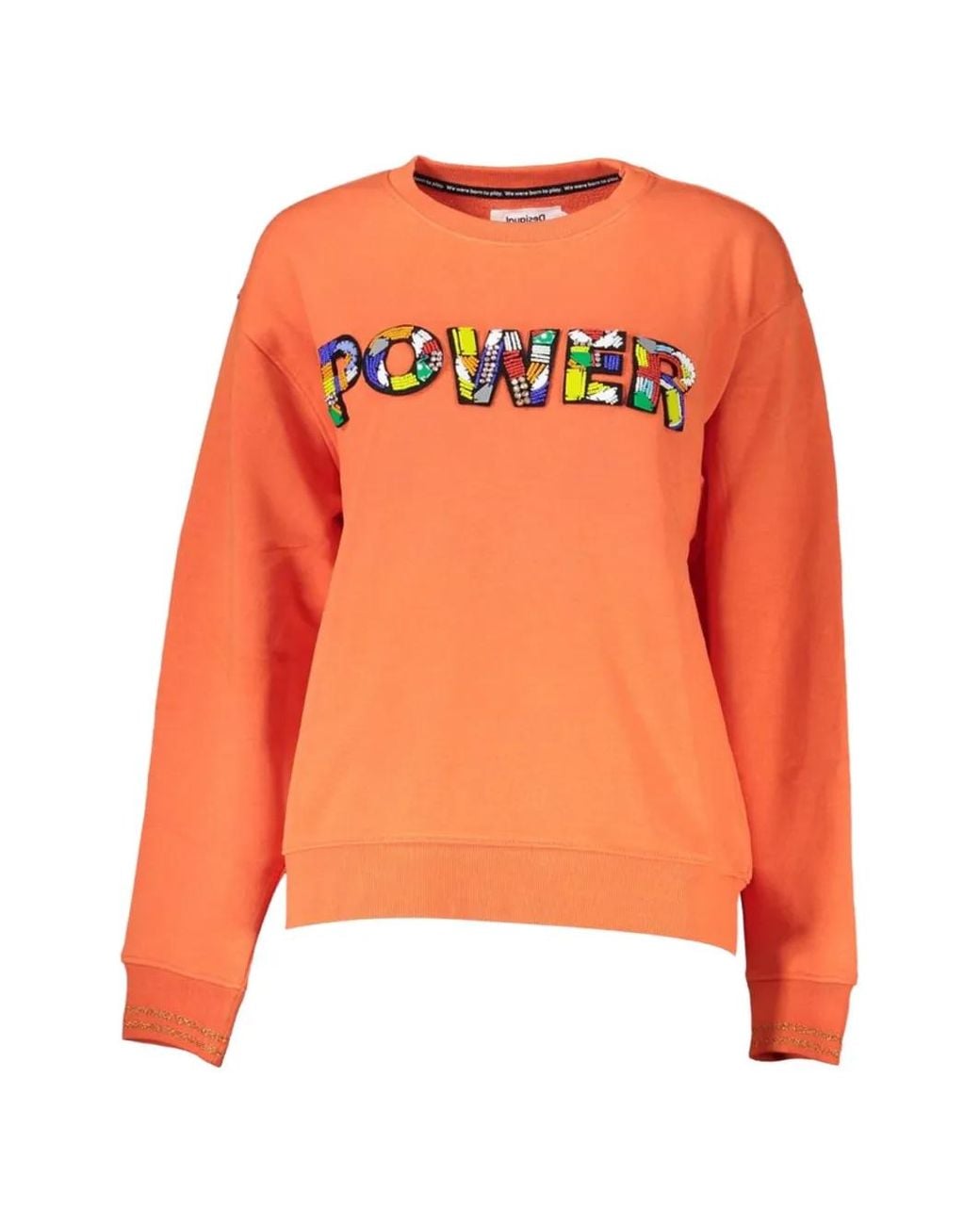 Desigual Orange Embroidered Relaxed-Fit Sweatshirt