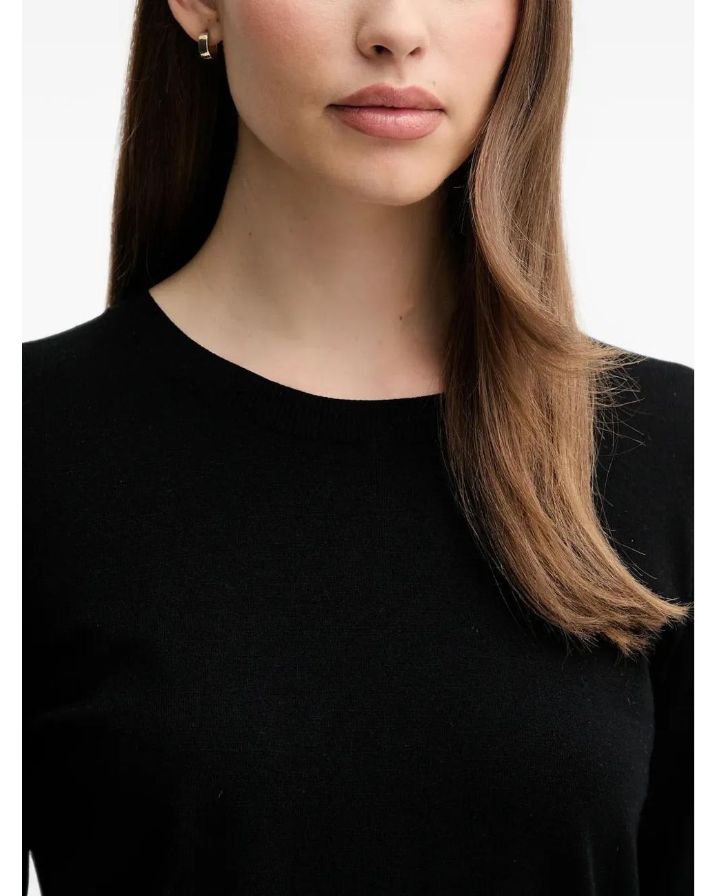 Sisley Black Crew-Neck Long-Sleeve Sweater