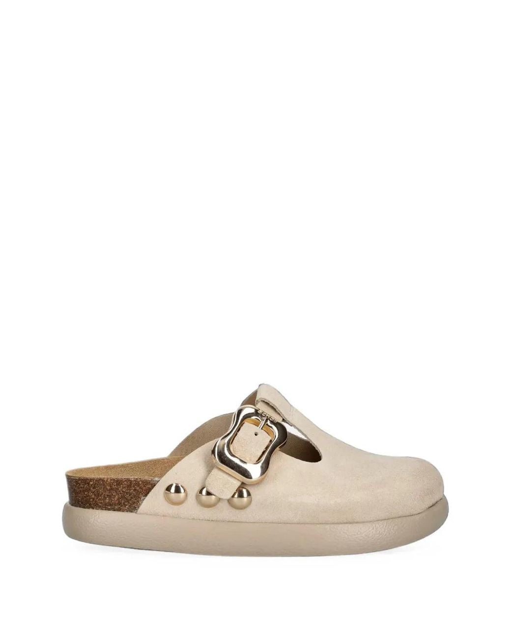 Scholl White Flora Mules Aus Leder