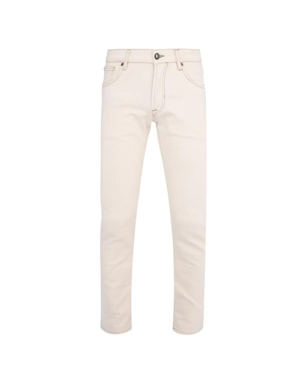 Pal Zileri White 5 Pocket Jeans for men