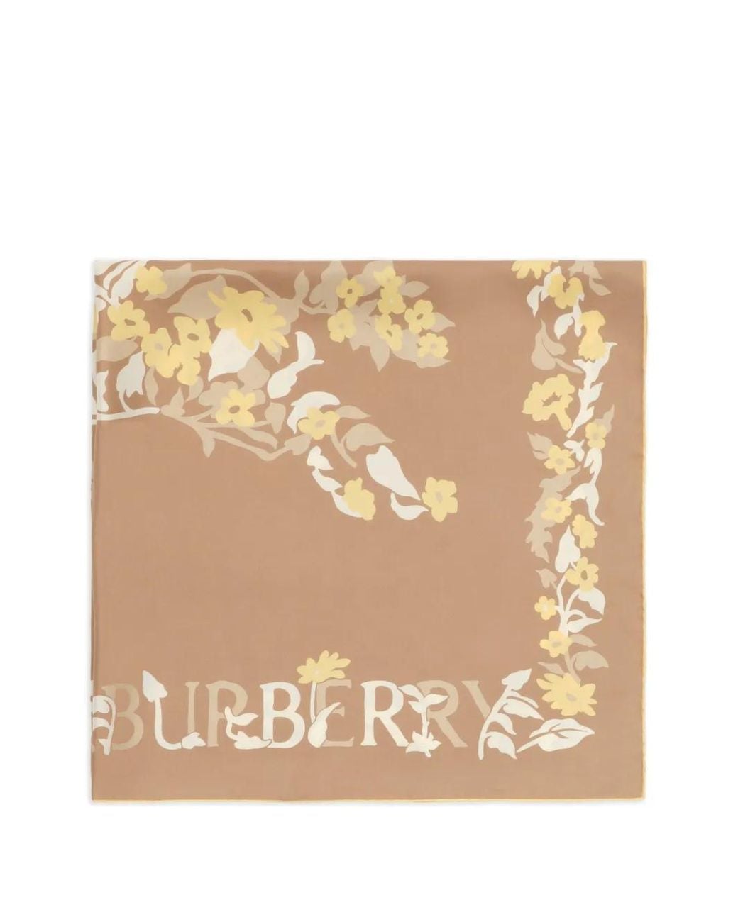 Burberry Natural Floral Knight Silk Scarf