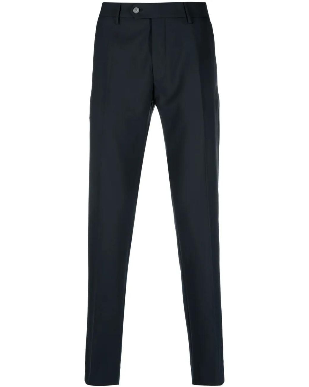 Boggi Blue Mid-Rise Tailored Trousers for men