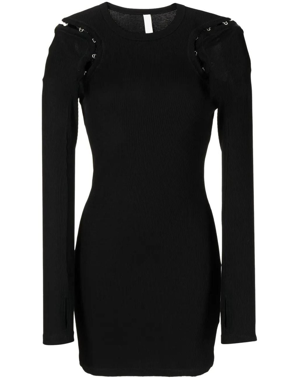 Dion Lee Black Hook And Eye Ribbed Mini Dress