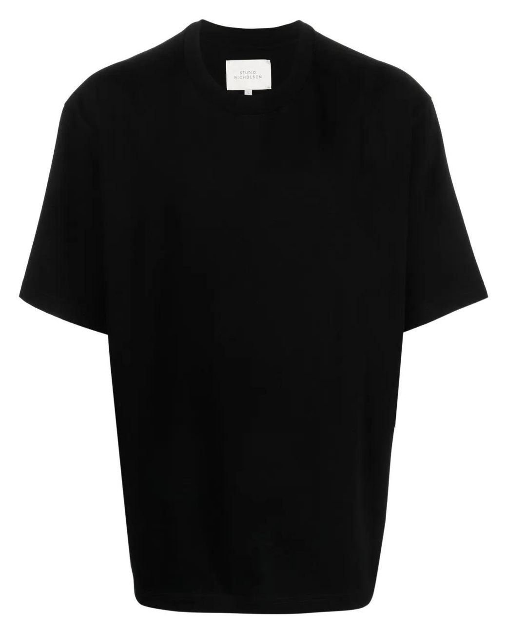 Studio Nicholson Black Crew-Neck Cotton T-Shirt for men