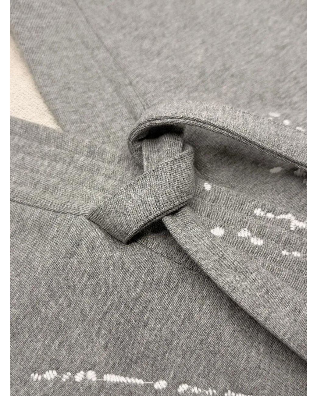 Mostly Heard Rarely Seen Gray Paint-Embroidered Kimono Hoodie for men