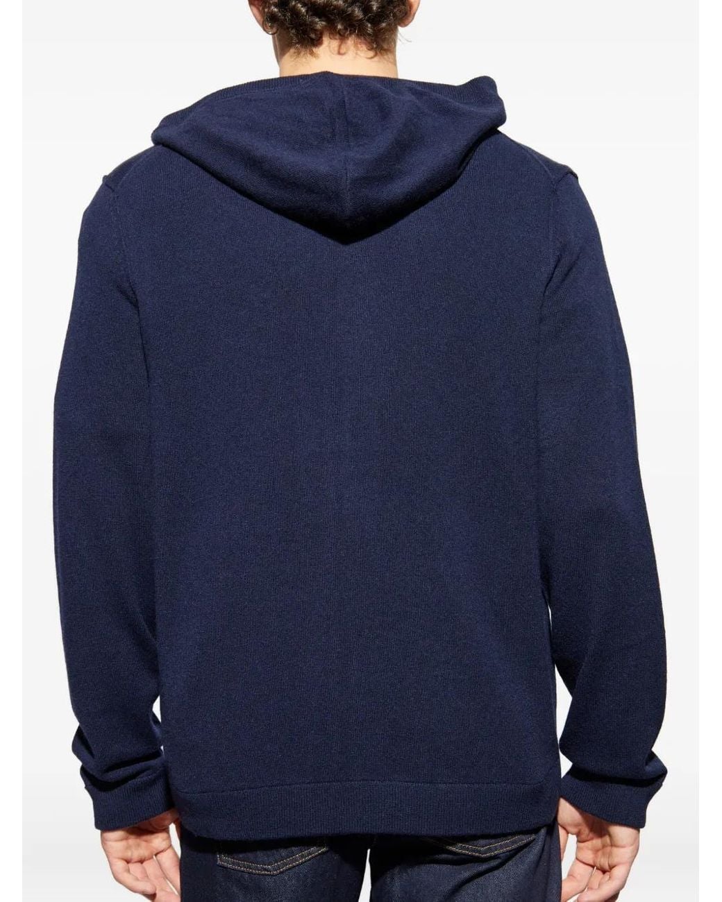 Zadig & Voltaire Blue Logo-Patch Zip-Up Hoodie for men