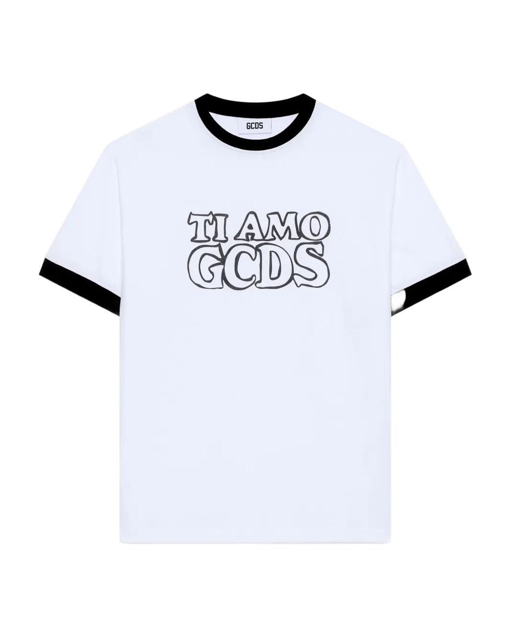 Gcds White Graphic-Print Ringer T-Shirt