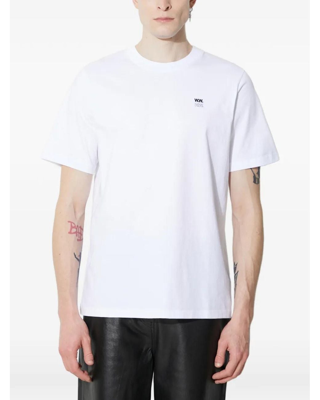 WOOD WOOD White Logo-Print T-Shirt for men