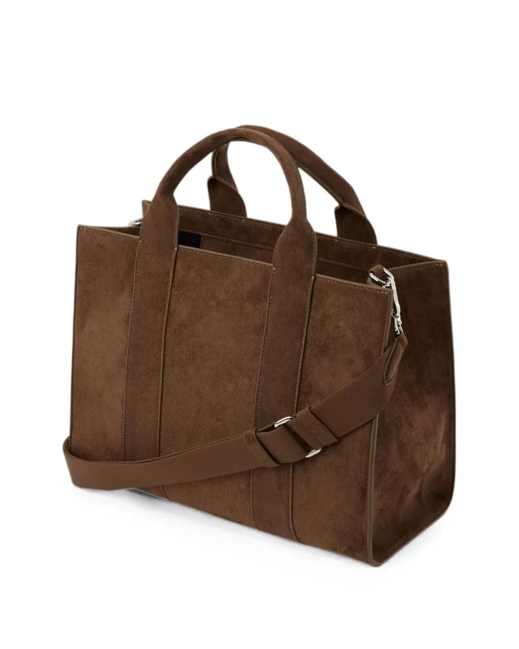 Karl Lagerfeld Brown Medium Rue St-Guillaume Suede Square Tote Bag