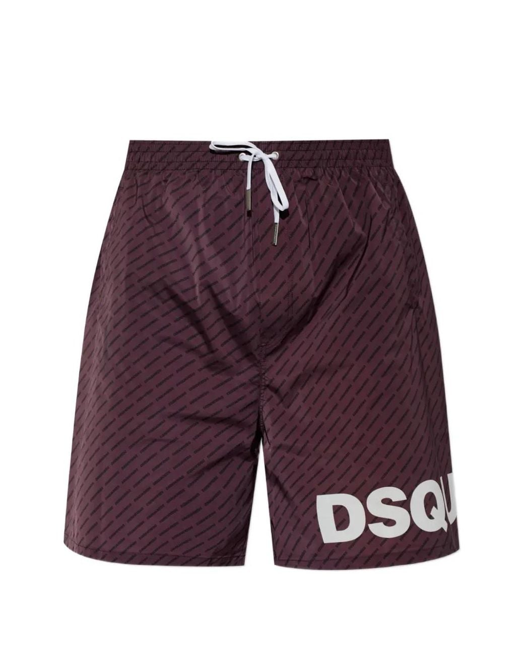 DSquared² Purple Short De Bain Monogrammé À Logo Imprimé for men