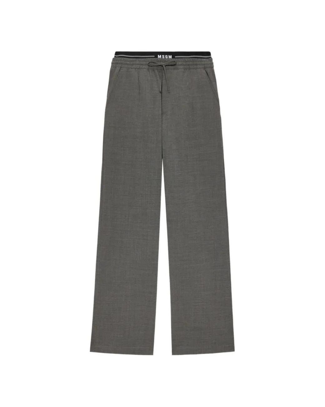 MSGM Gray Drawstring Track Pants for men