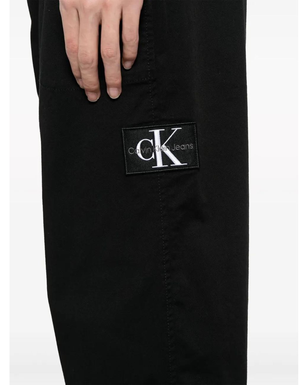 Calvin Klein Black Belted Straight-Leg Trousers for men