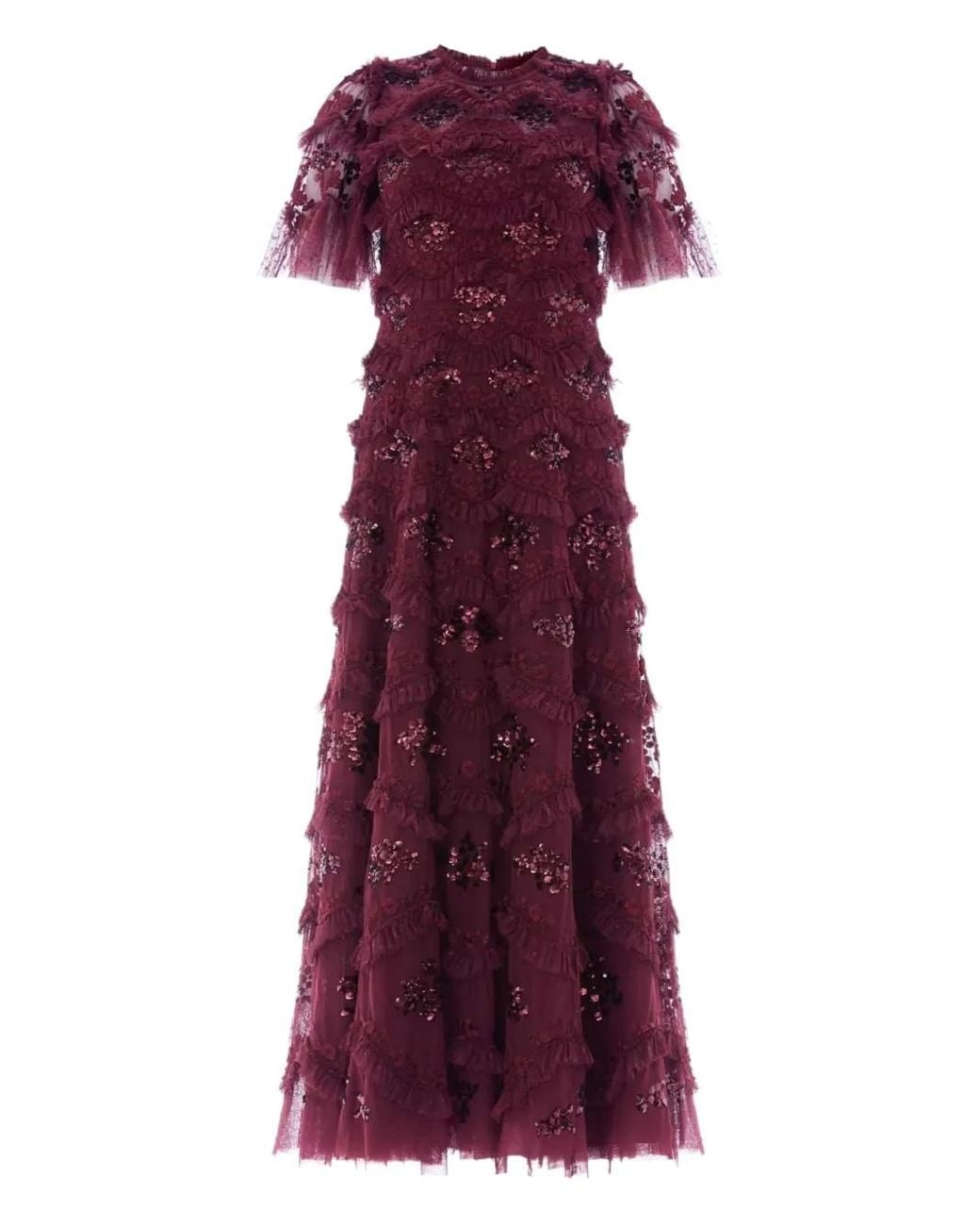 Vestido Midi Daisy Con Volantes Needle & Thread de color Purple
