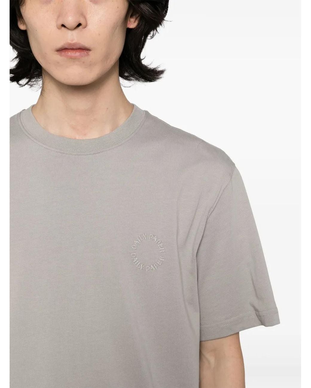 Daily Paper Gray Orbit Embroidered T-Shirt for men