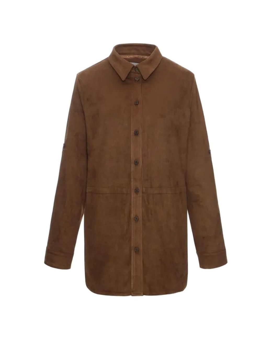 Urbancode Brown Buttoned Parka Camoscio