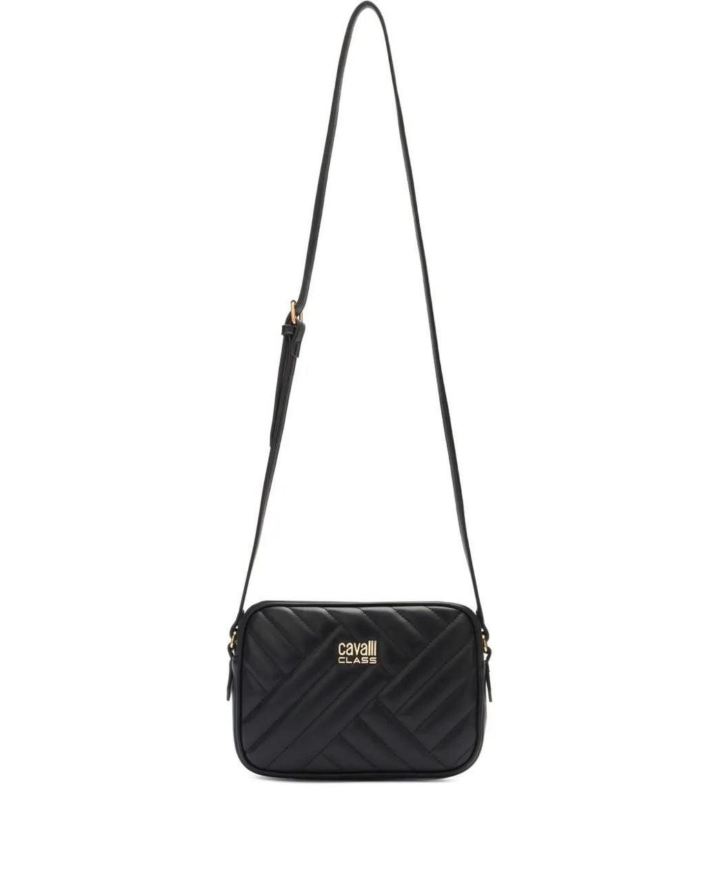Roberto Cavalli White Quilted Logo Shoulder Bag