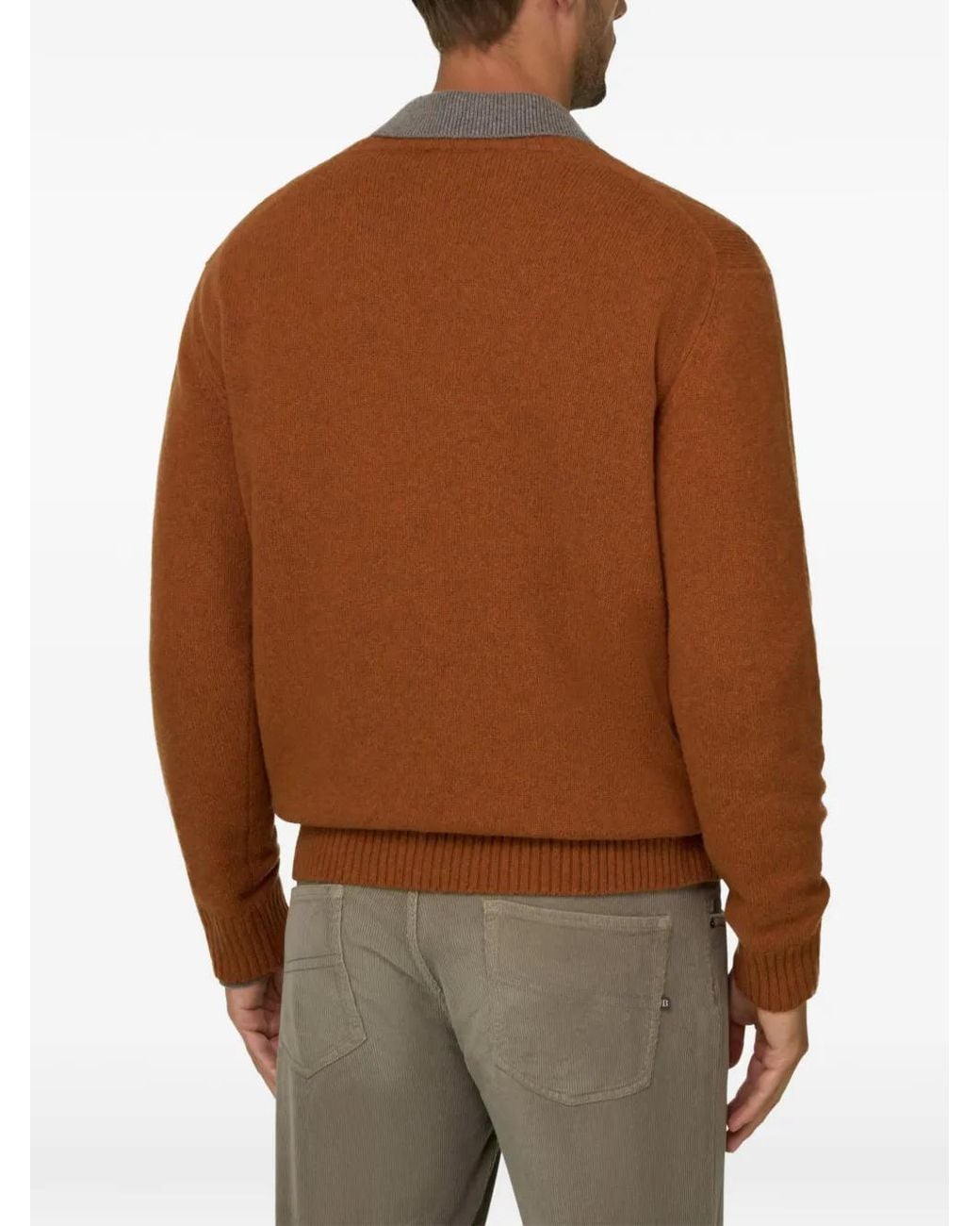 Boggi Brown Crew Neck Jumper for men