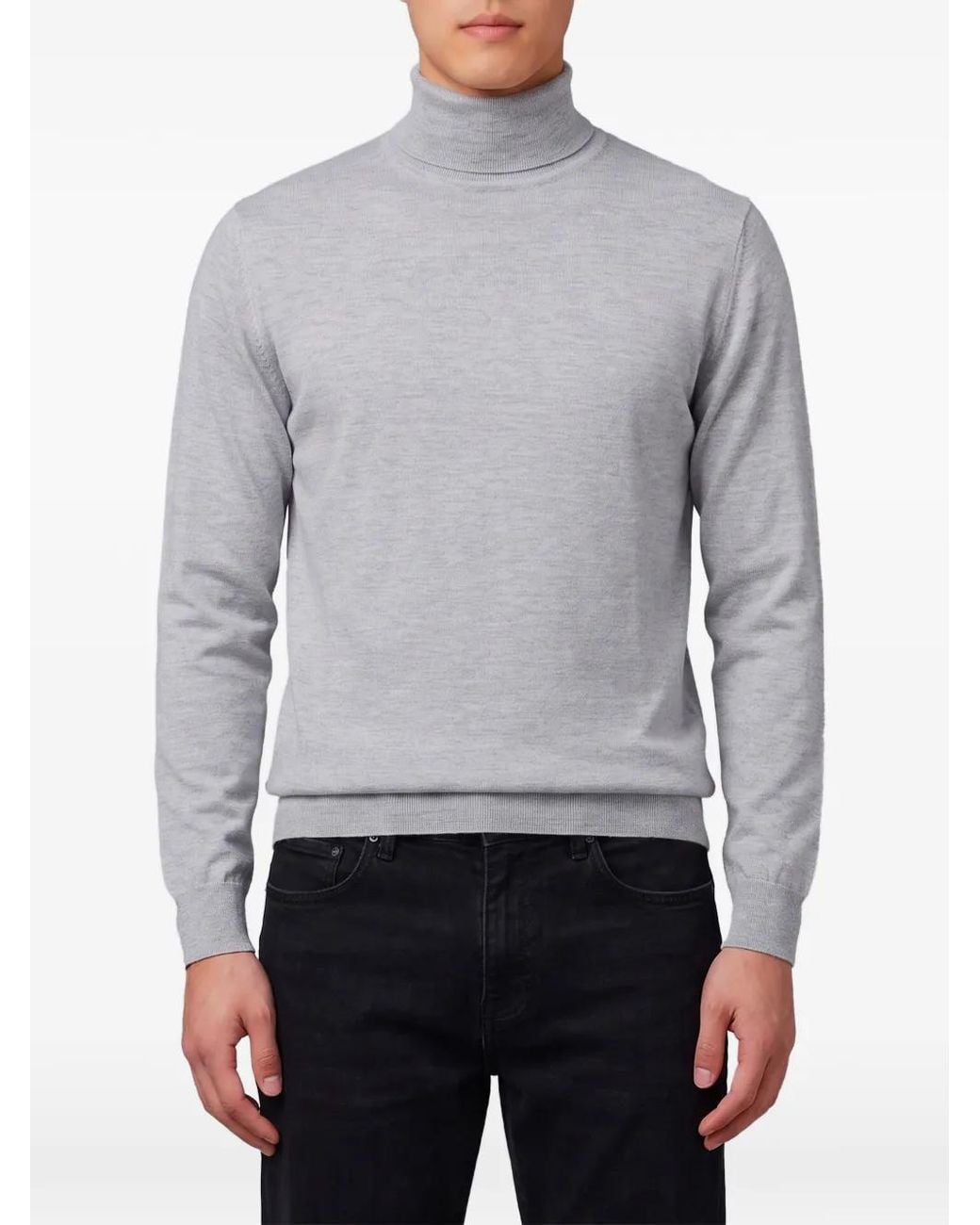 John Smedley Gray Cherwell Roll-Neck Sweater for men