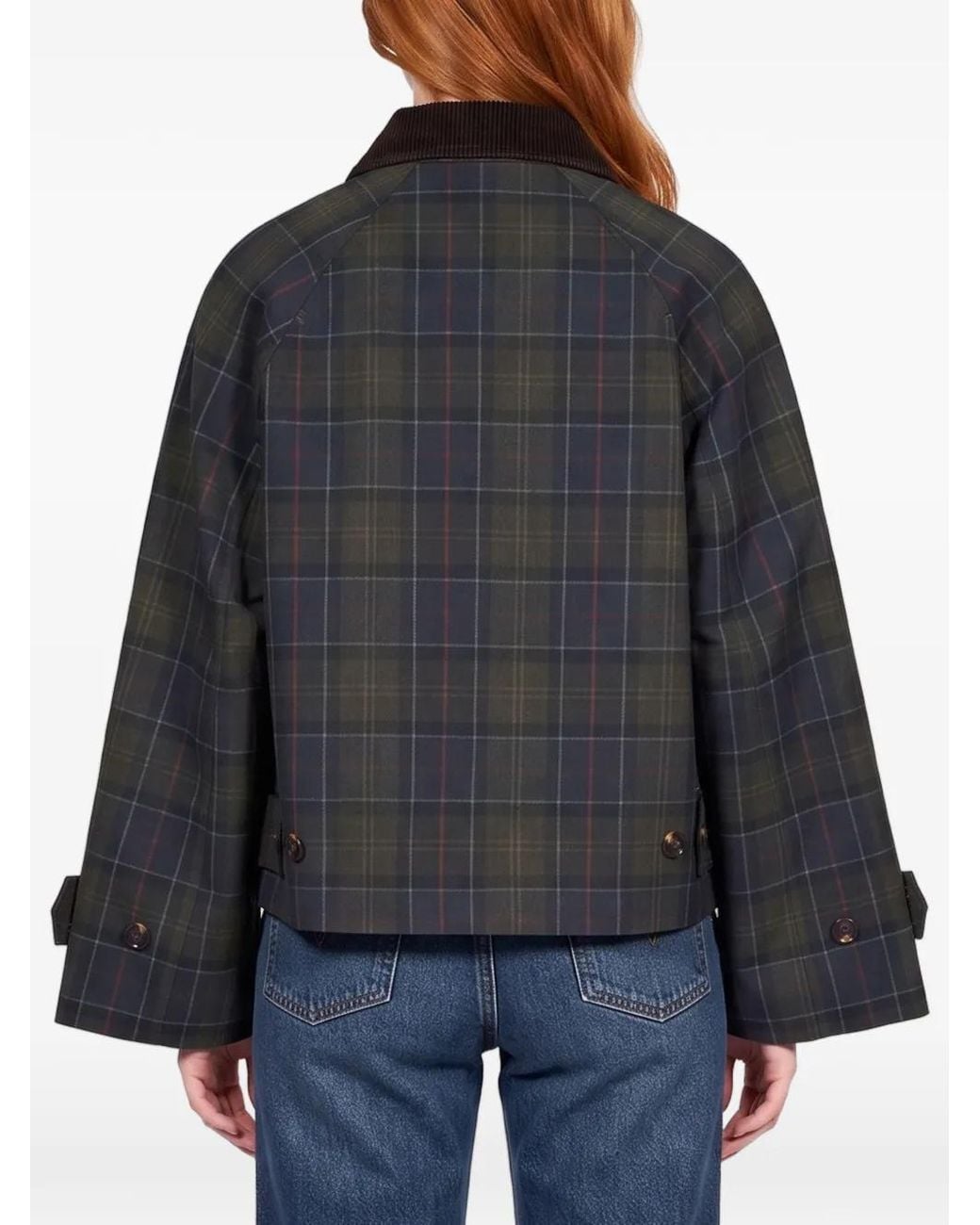 Barbour Black Sandra Tartan Showerproof Jacket