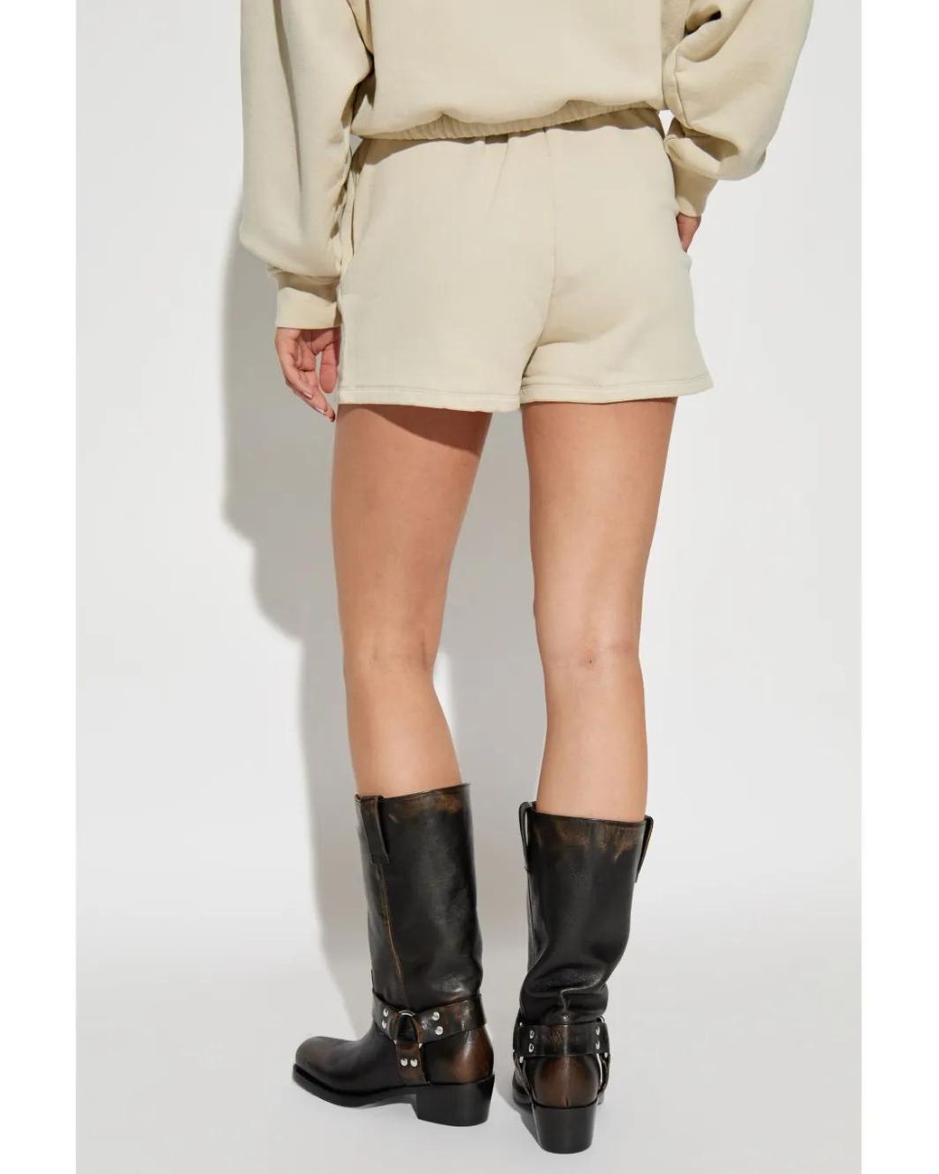 IRO Natural Embroidered-Logo Cotton Shorts
