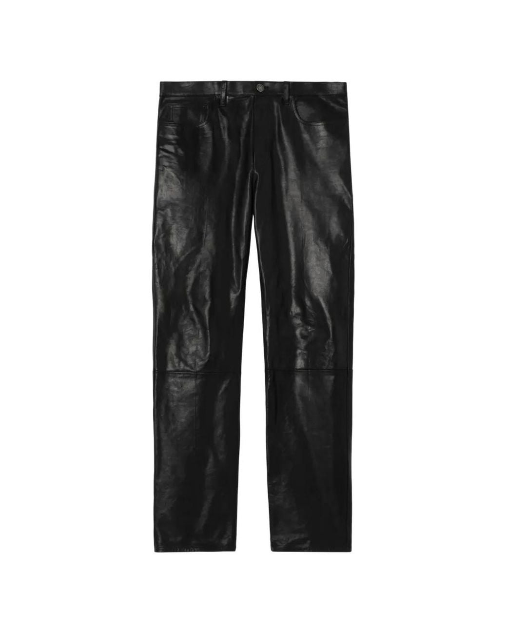 Burberry Black Leather Trousers for men