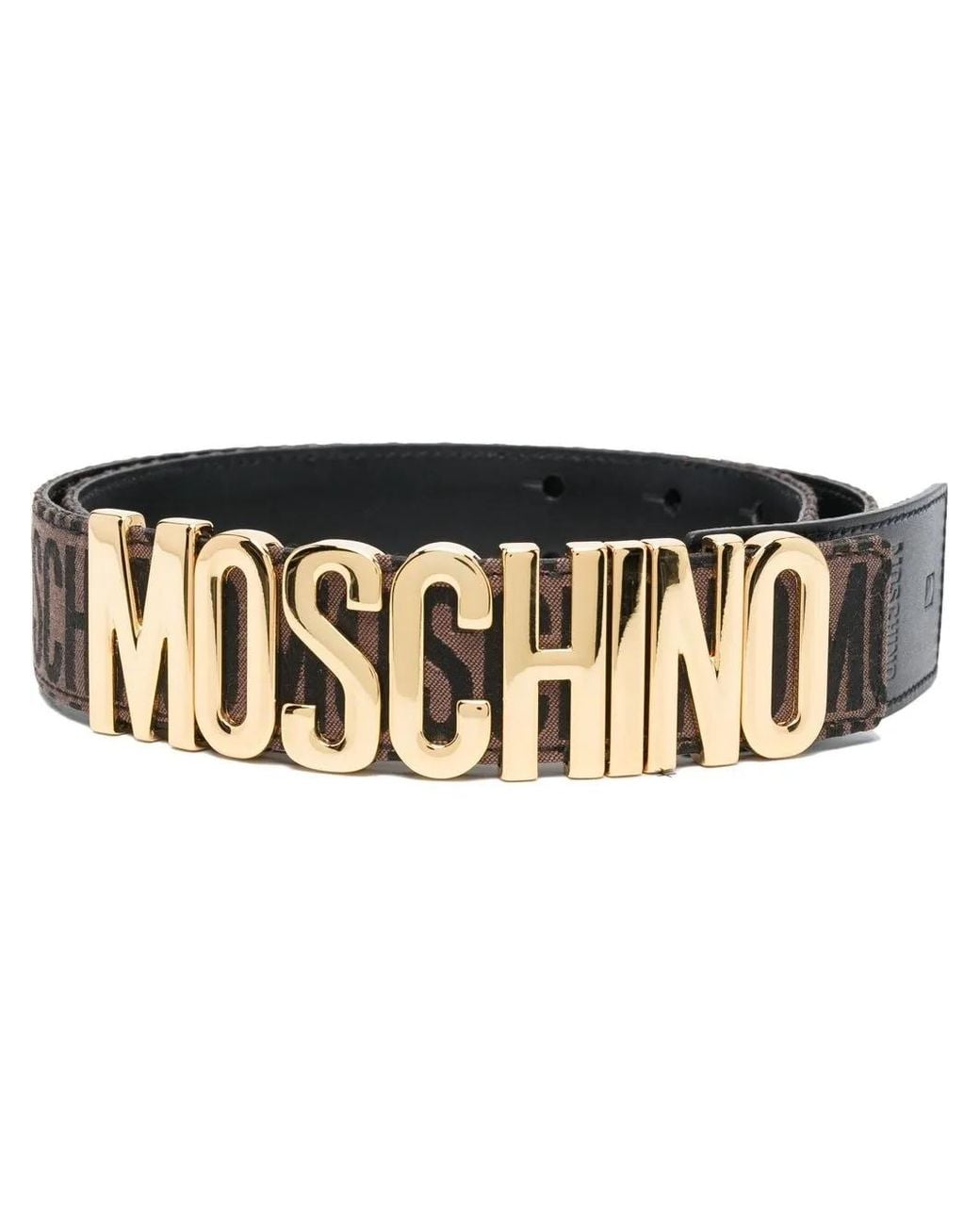Moschino Black Fantasia Leather Belt