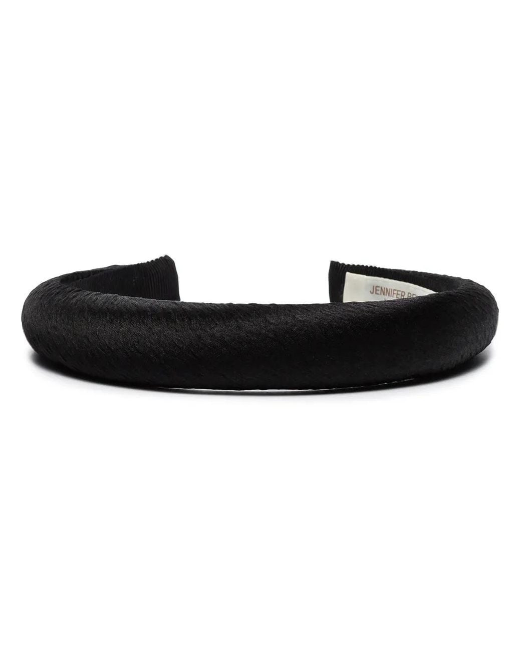 Jennifer Behr Black Tori Hammered Silk Headband