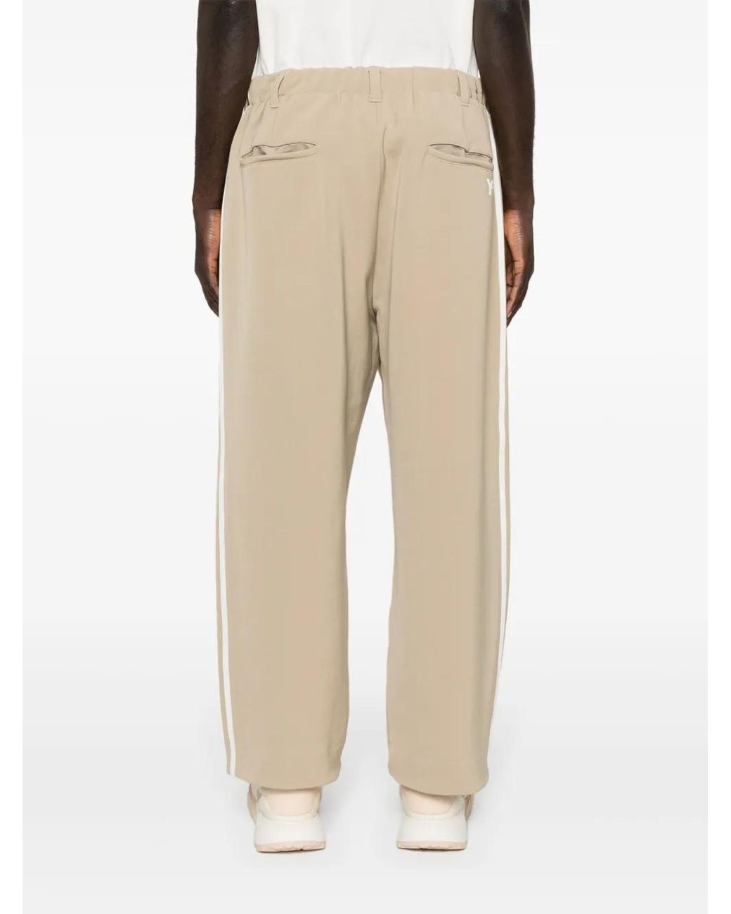 Y-3 Natural Signature 3-Stripes Logo Track Pants