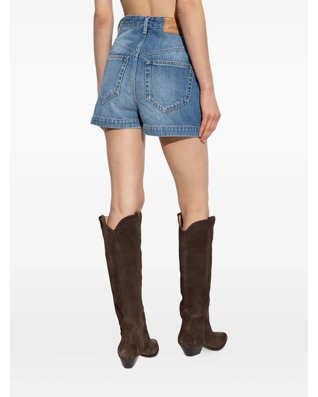 Isabel Marant Blue Button-Fastening Denim Shorts