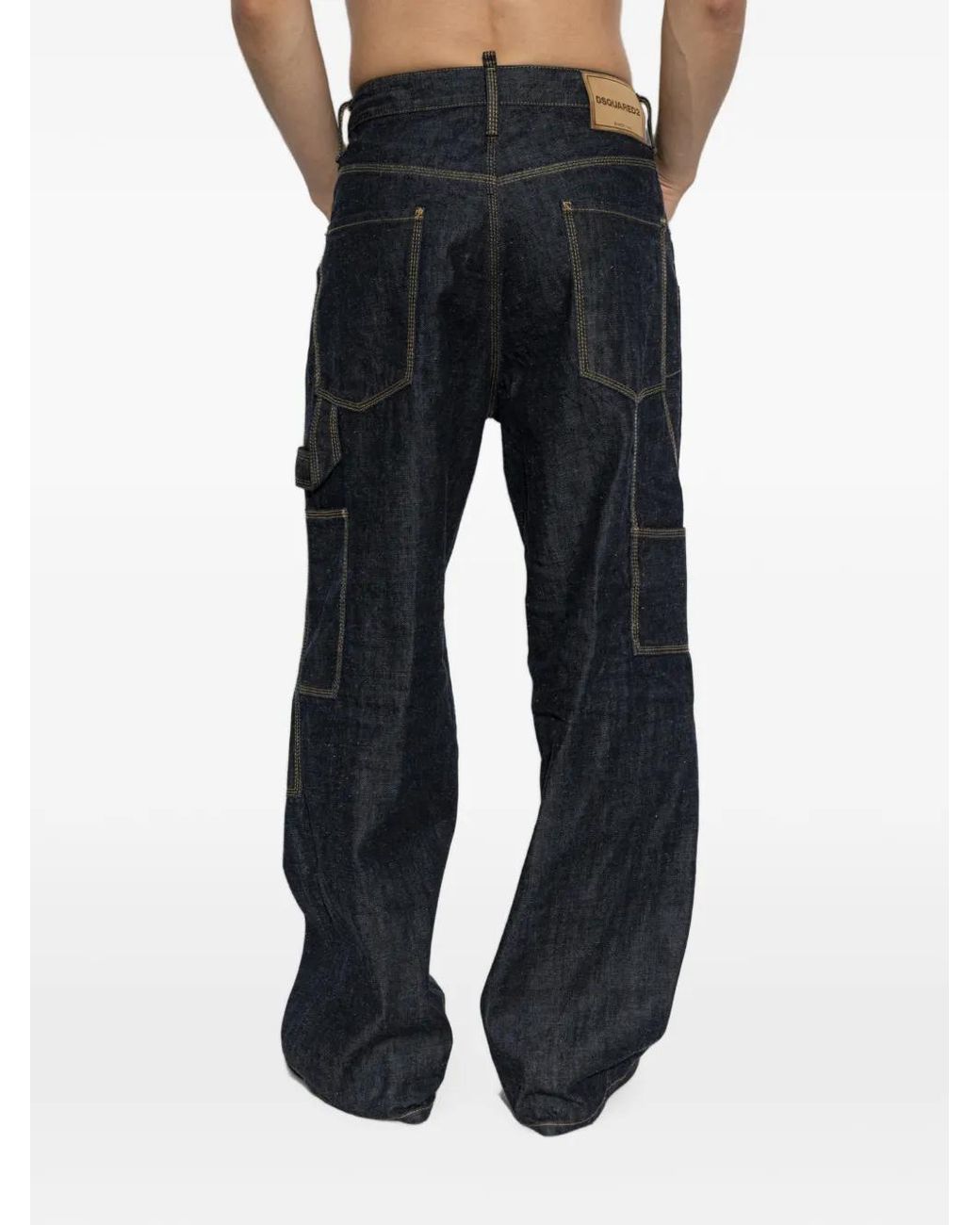 DSquared² Blue Japanese Rinse Baggy Carpenter Jeans for men