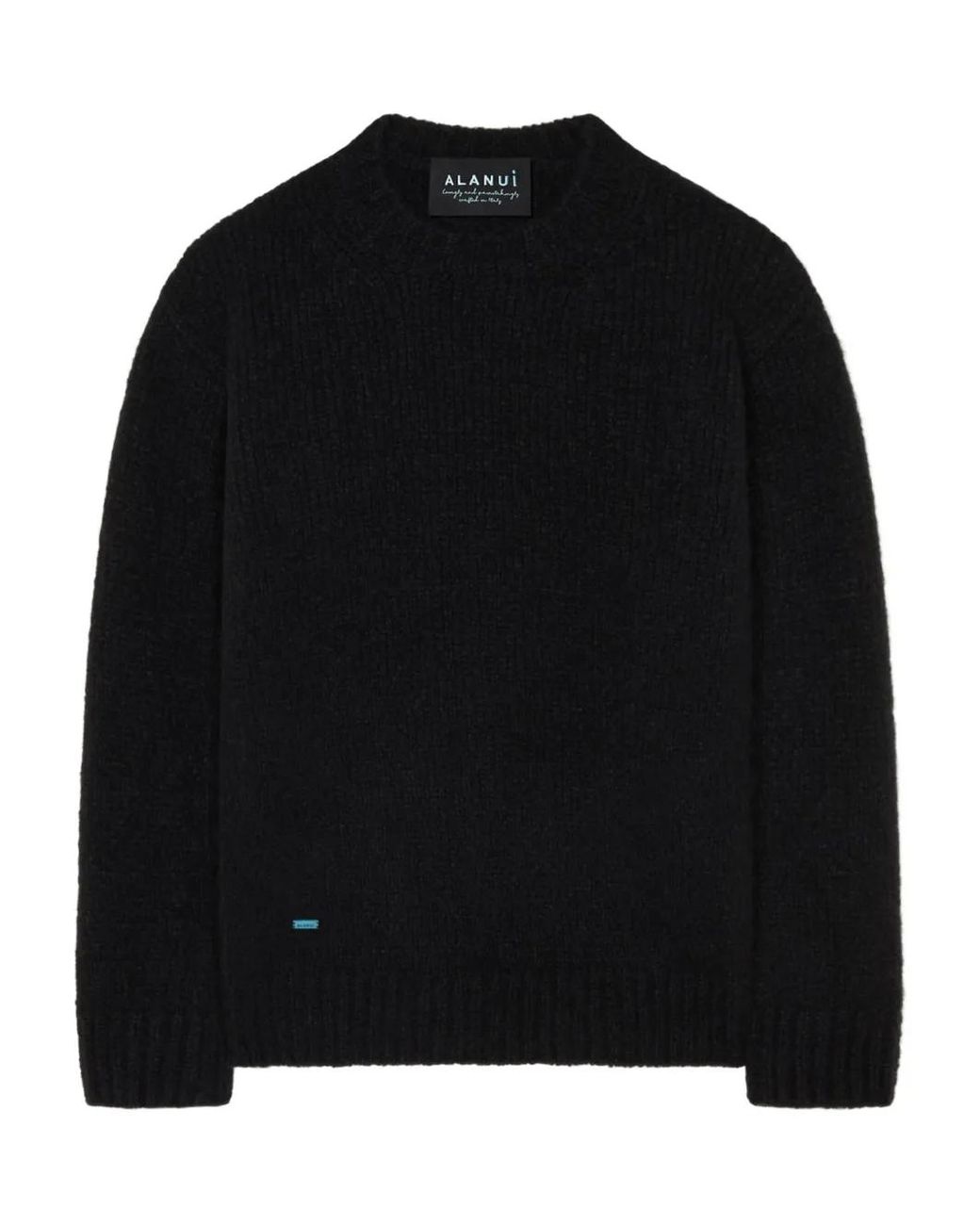 Alanui Black Ribbed Crew-Neck Sweater for men