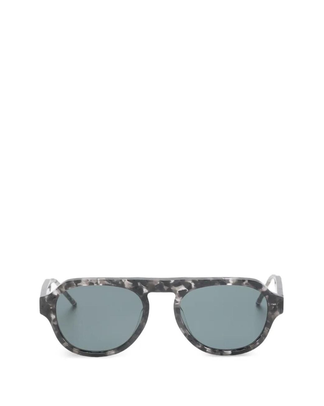 Thom Browne Gray Acetate Oval Sunglasses