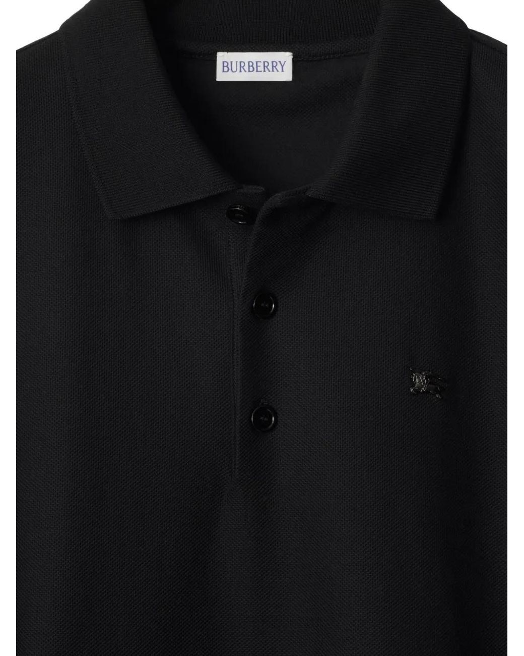 Burberry Black Metal Knight Cotton Polo Shirt for men