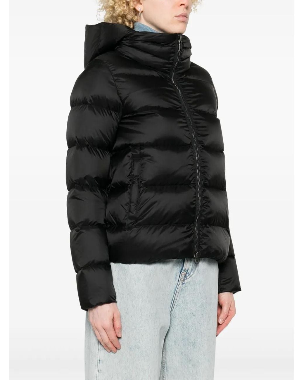 Colmar Black Logo-Patch Quilted Down Puffer Jacket