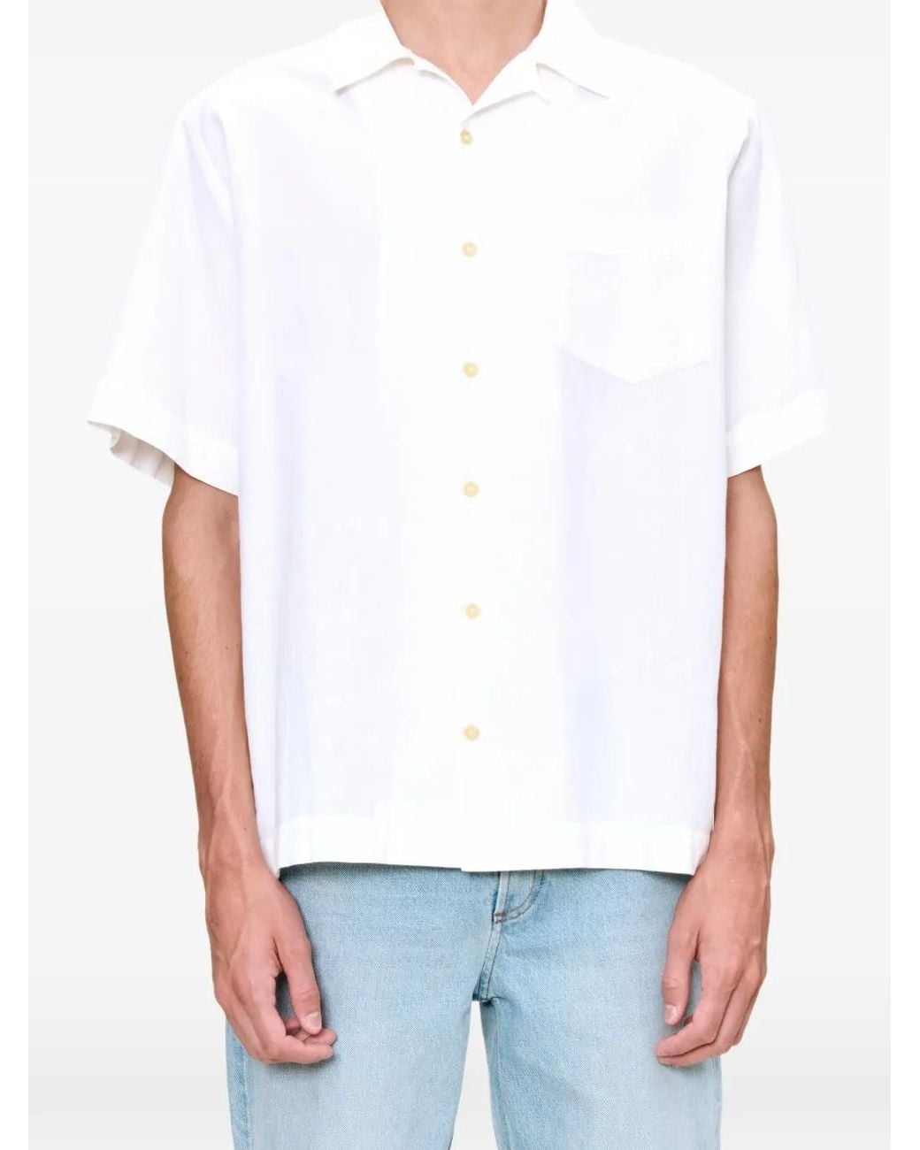 A.P.C. White Jude Short-Sleeve Shirt for men