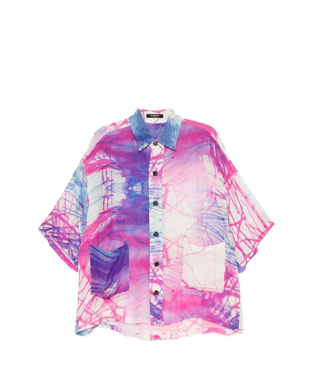 Nude:mm Pink Graphic-Print Short-Sleeve Shirt for men