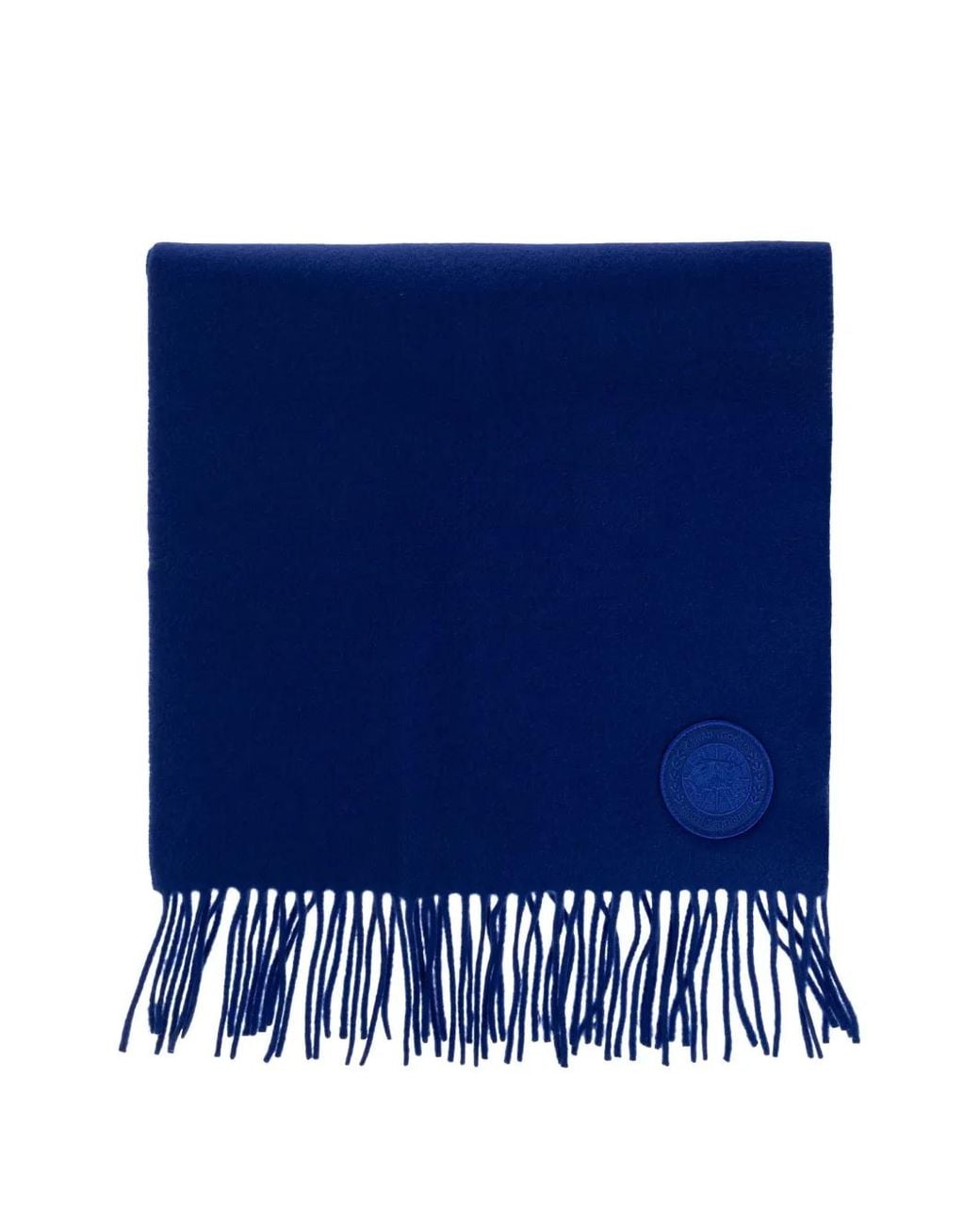 Canada Goose Blue Schal Mit Fransen Und Logo-Patch