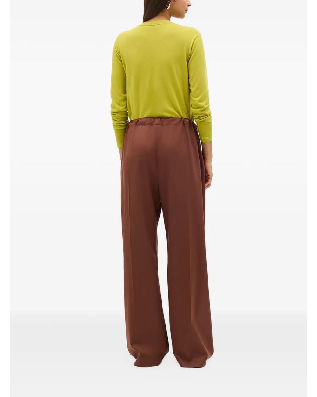 Another Tomorrow Purple Pleated Drawstring Trousers